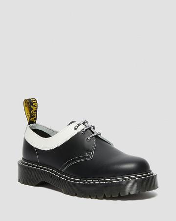 Dr Martens 1461 Bex Smooth Contrast Leren Oxford Schoenen Heren Zwart Wit | NL 22JPQ